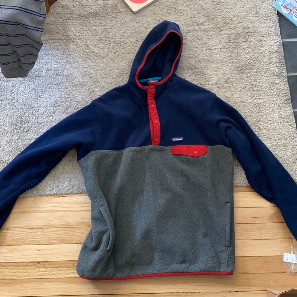 Men’s Patagonia Synchilla Snap-T hooded pullover fleece hoodie Size XL